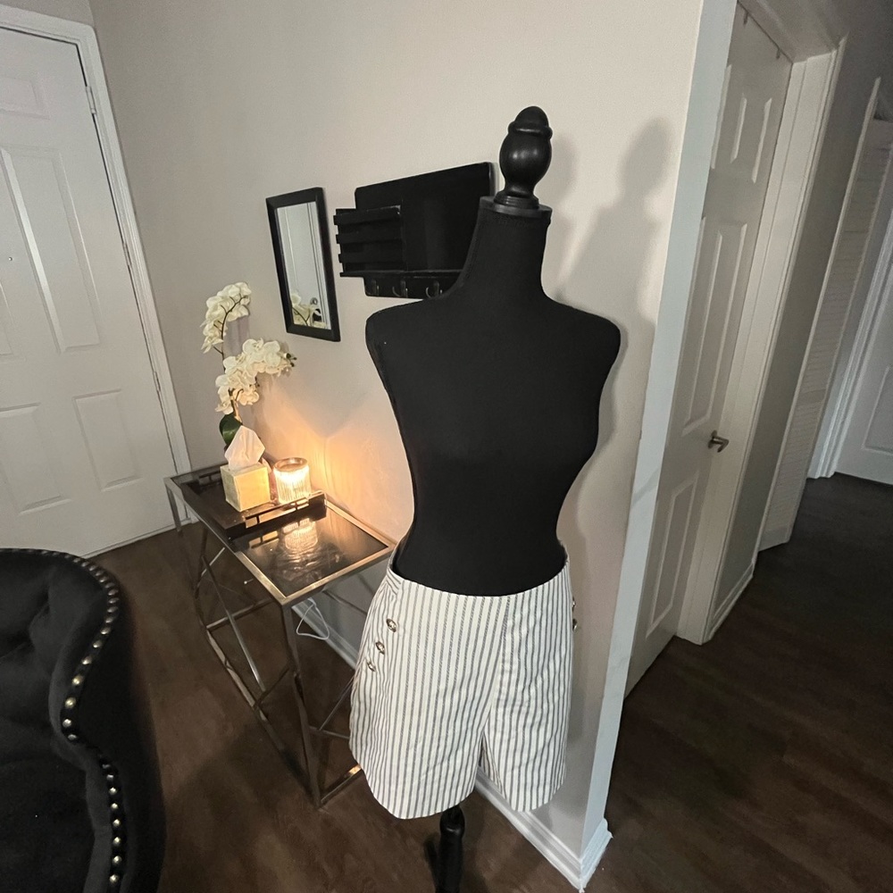 Zara Shorts , Pine Stripes , Gold detail . Tag ON